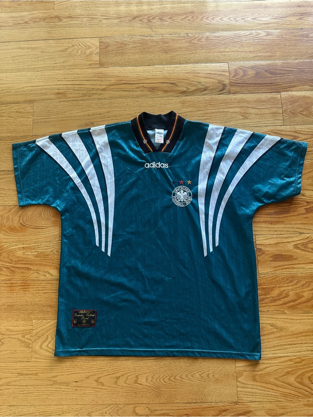 VINTAGE ADIDAS GERMANY 1996-1998 AWAY FOOTBALL SOCCER JERSEY  RETRO  MEN’S  XXL